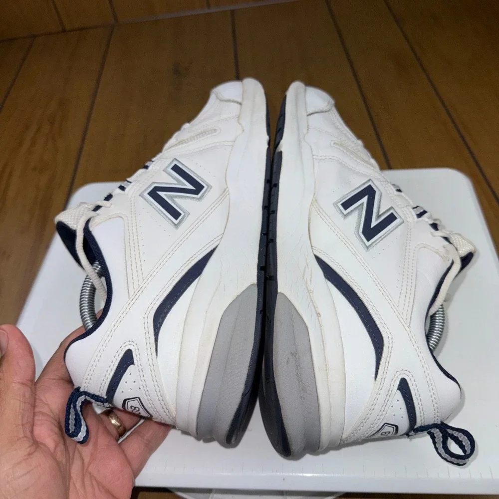 New Balance 608v5 Mens White Navy Leather Training Shoes MX608WN5 Size 10